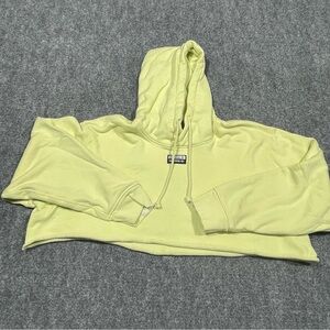Adidas Lemon Line Cropped Hoodie with Drawstrings